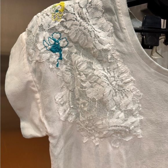 Aratta Silent Journey Light Green Floral Blouse w/Lace and Embroidery - Picture 2 of 9